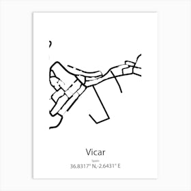 Vicar,Spain Minimalist Map Poster