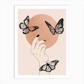 Butterfly Hand Art Print