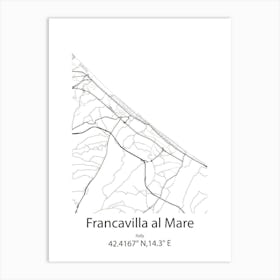 Francavilla Al Mare,Italy Minimalist Map Art Print