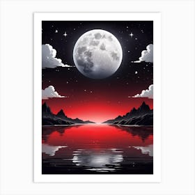 Full Moon Over Water Art Print