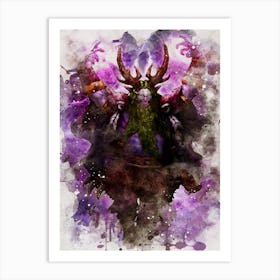 Malfurion Stormrage 0000 Watercolor Mockup World Of Warcraft Art Print