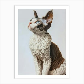 Selkirk Rex Cat Painting 4 Art Print