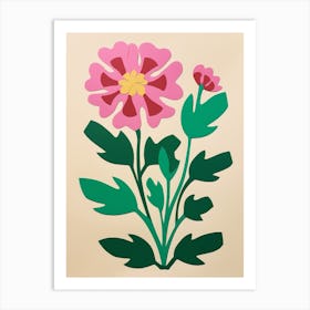 Cut Out Style Flower Art Asters 5 Art Print