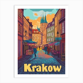 Aihrgdesign A 1970s Inspired Travel Poster For Krakow 1 Art Print