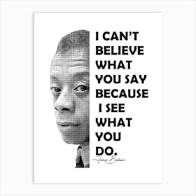 James Baldwin African-American writer and civil rights activist with Quotes 2 Art Print