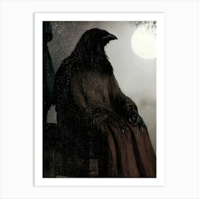 Dark Gothic Raven 1 Art Print