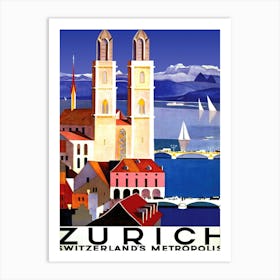 Zurich, Switzerland Metropolis Art Print