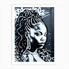 Graffiti Mural Of Beautiful Black Woman 30 Art Print