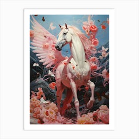 'The White Pegasus Horse' Art Print