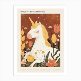 Unicorn In The Meadow Muted Pastels 1 Poster Art Print