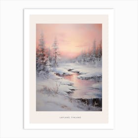 Dreamy Winter Painting Poster Lapland Finland 5 Art Print
