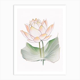 Double Lotus Pencil Illustration 3 Art Print