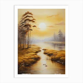 227.Golden sunset, USA. Art Print Art Print