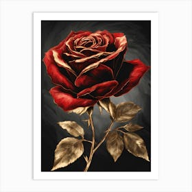 Gold Rose Art Print