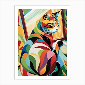 Colorful Cat Art Print