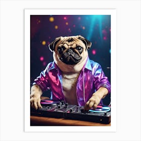 Disco Pug 2 Art Print