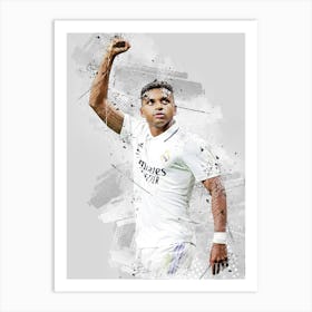 Rodrygo Drawing Real Madrid Art Print