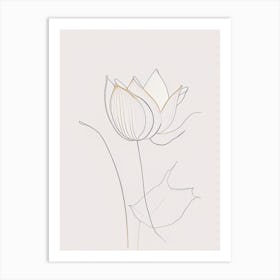 Early Lotus Minimal Line Drawing 3 Art Print