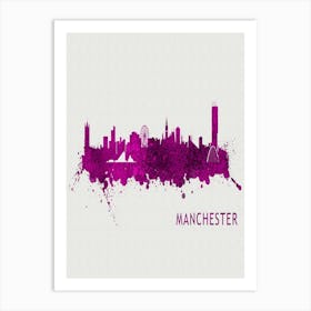 Manchester England City Purple Art Print