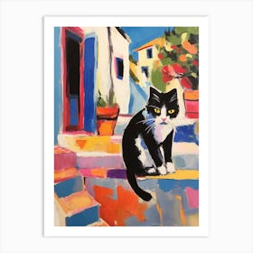 Painting Of A Cat In Bodrum Turkey 2 Art Print