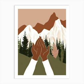 Hands Clapping In The Mountains Art Print