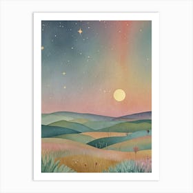 Sunset Over The Hills Art Print