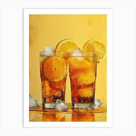 Two Glasses Of Iced Tea Art Print