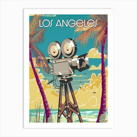 Vintage Los Angeles Movie Camera Art Print