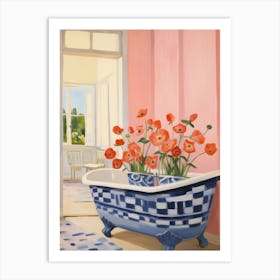 A Bathtube Full Of Anemone In A Bathroom 3 Art Print