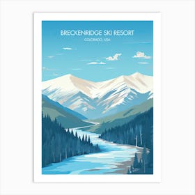 Poster Of Breckenridge Ski Resort   Colorado, Usa, Ski Resort Illustration 0 Art Print