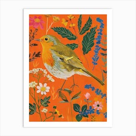Spring Birds European Robin 1 Art Print