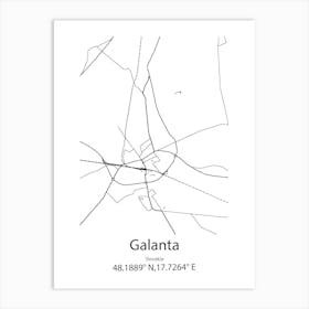 Galanta,Slovakia Minimalist Map Art Print