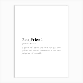 Best Friend Funny Definition Wall Art Print