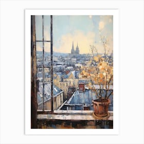 Winter Cityscape Paris France 6 Art Print