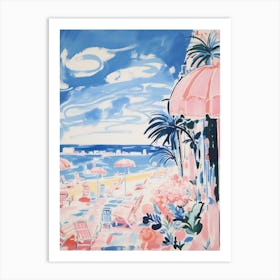 Lido De Jesolo   Italy Beach Club Lido Watercolour 3 Art Print