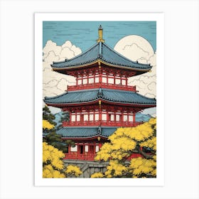 Senso Ji Temple, Japan Vintage Travel Art 3 Art Print