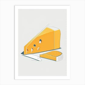 Gjetost Cheese Dairy Food Minimal Line Drawing Art Print
