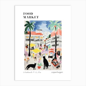 The Food Market In Copenhagen 5 Illustration Poster Art Print