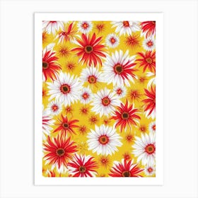 Yellow Coneflower Floral Print Warm Tones 2 Flower Art Print