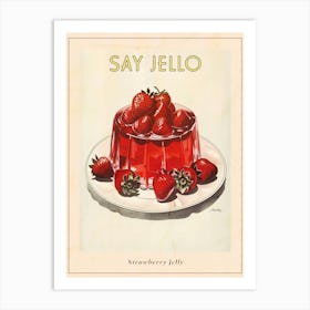 Strawberry Jelly Retro Cookbook Inspired 1 Poster Art Print