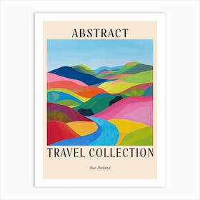 Abstract Travel Collection Poster New Zealand 5 Art Print
