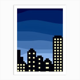 Cityscape At Night 2 Art Print