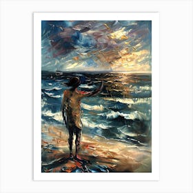 Woman On The Beach Art Print