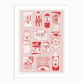Japanese Grocery Red Art Print