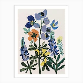 Painted Florals Aconitum 3 Art Print