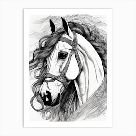 Horse Drawing Art Print