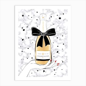 Holding Champagne Art Print