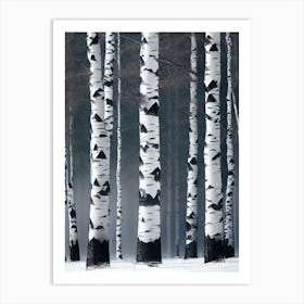 Birch Trees In Winter 2 Art Print