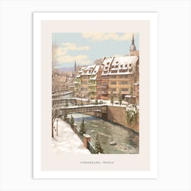 Vintage Winter Poster Strasbourg France 4 Art Print