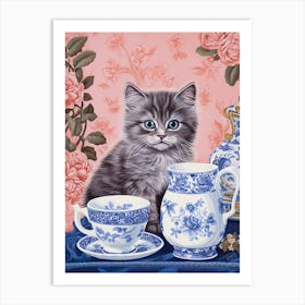 Animals Having Tea   Cat Kittens 2 Art Print